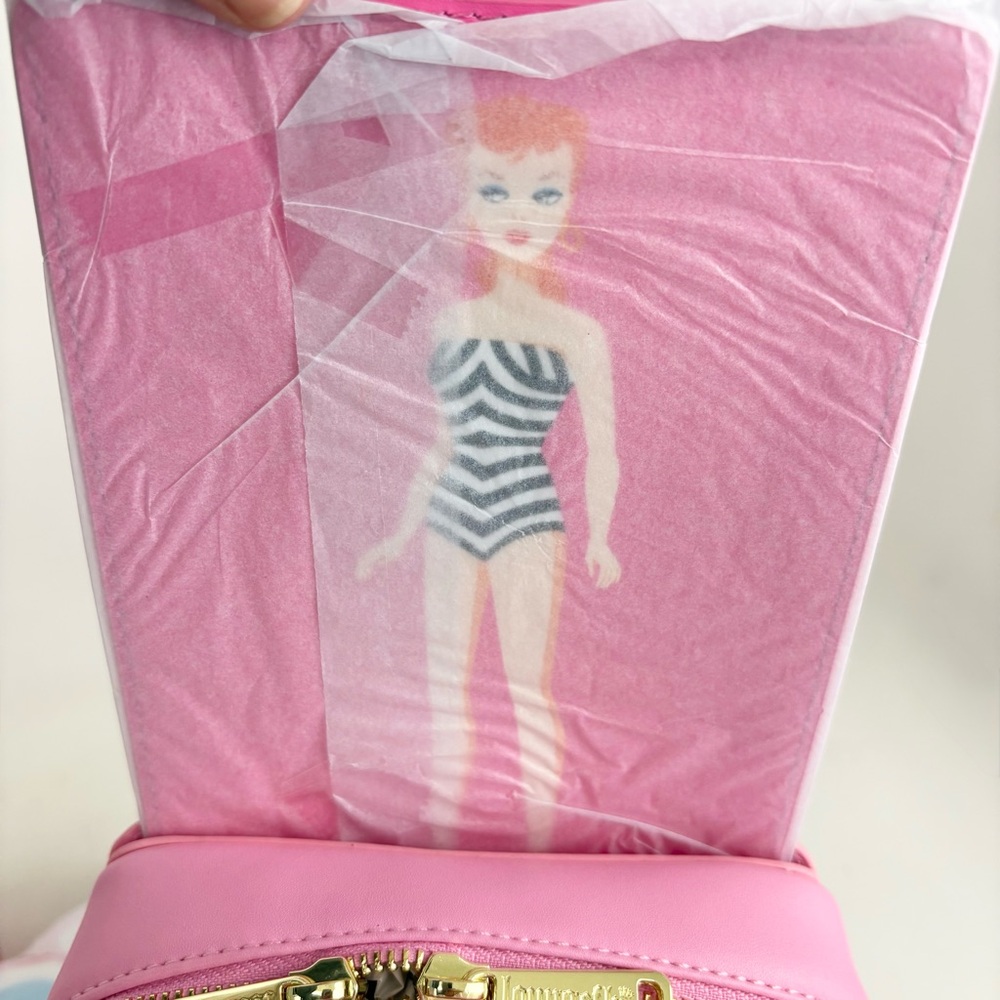 Loungefly Barbie 65th Anniversary Hard Tag Crossbody Bag New With Tags - Picture 7 of 16
